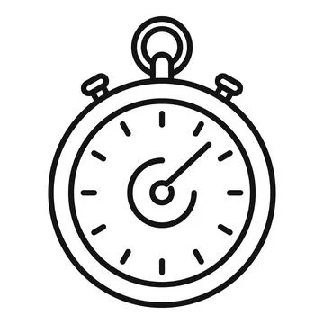 Stop clock icon outline vector. Stopwatch timer 스톡 일러스트