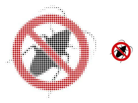 Stop Cockroach Halftone Dotted Icon Illustrazione stock