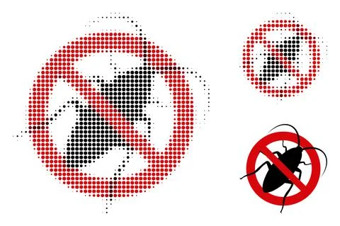 Stop Cockroach Halftone Dotted Icon Illustrazione stock