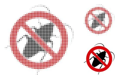 Stop Cockroach Halftone Dotted Icon Illustrazione stock