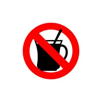 Stop coffee. It is forbidden to drink morning cup. Frozen drink tea. Red forb Stock Illustration