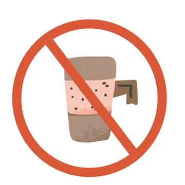 Stop coffee sign icon. Restrict symbol. Vector  illustration. Stock Illustration