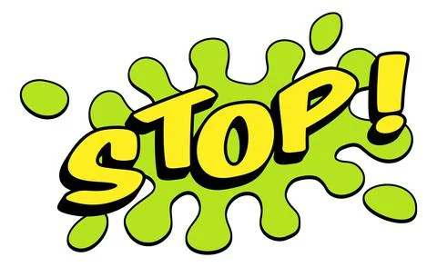 STOP Comic Book Pop Art Slime Splat Graphic イラスト素材
