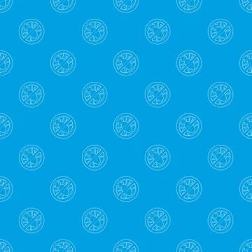 Stop computer virus sign pattern seamless blue 스톡 일러스트