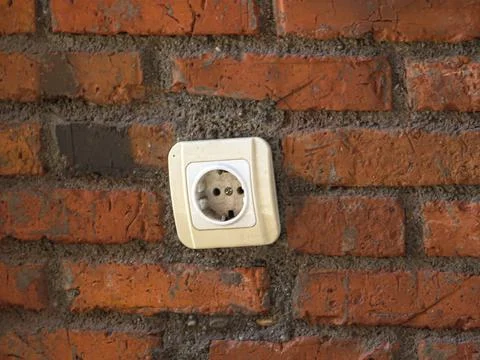 Stop Contact on a Brick Wall Stock Photos