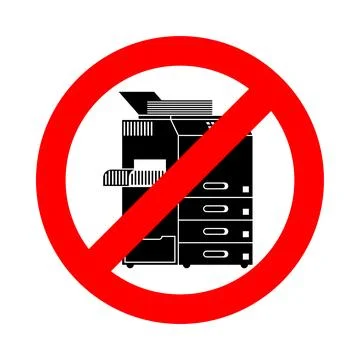 Stop Copier. Do not make copies. Red prohibition sign 库存插图