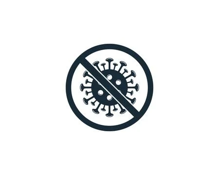 Stop Corona Virus Icon Vector Logo Template Illustration Design 스톡 일러스트