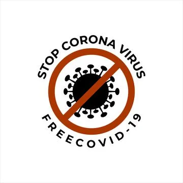 Stop corona virus logo vector illustration design , poster logo free covid-19 Stock Illustration