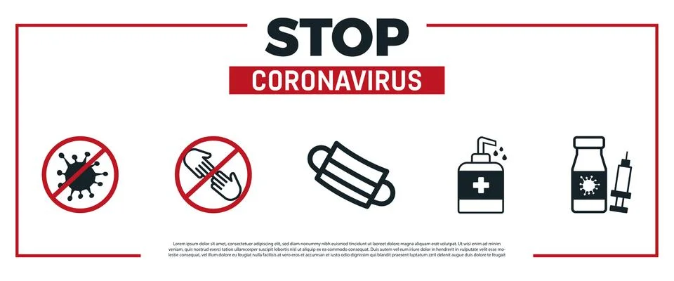 Stop coronavirus covid 19 vector. Stop Coronavirus Warning Sign. 2019-nCoV Stock Illustration