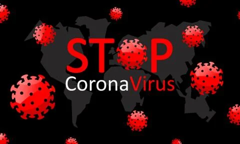 Stop coronavirus covid19 virus background flat in modern colour design concep Stock Illustration