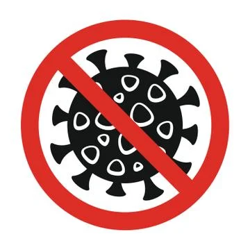 Stop coronavirus flat sign Stock Illustration
