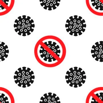 Stop coronavirus seamless pattern. Coronavirus outbreak. Sign caution Stock Illustration