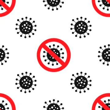 Stop coronavirus seamless pattern. Coronavirus outbreak. Sign caution Stock Illustration