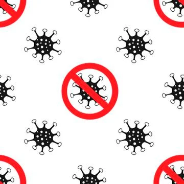 Stop coronavirus seamless pattern. Coronavirus outbreak. Sign caution Stock Illustration
