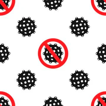 Stop coronavirus seamless pattern. Coronavirus outbreak. Sign caution Stock Illustration