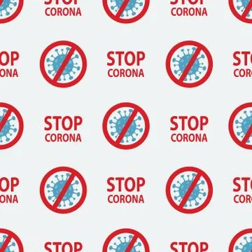 STOP coronavirus seamless pattern. Dangerous chinese ncov corona virus, SARS Stock Illustration