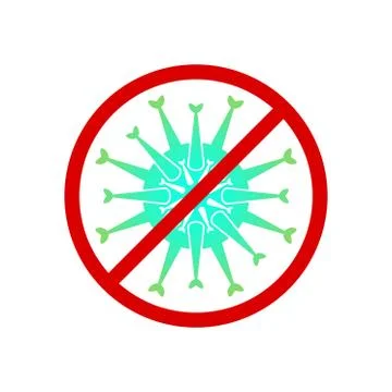 Stop Coronavirus vector element. Stop sign with a virus Stock Illustration