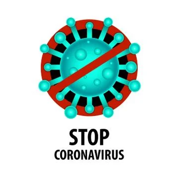 Stop Coronavirus vector element. Stop sign with a virus COVID Stock Illustration
