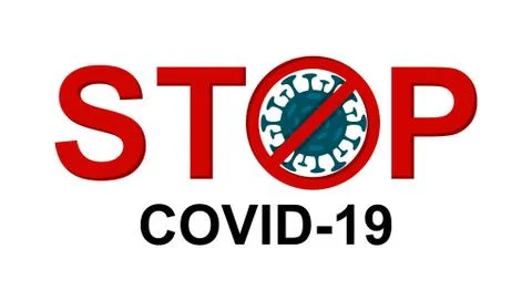 Stop coronavirus warning message vector illustration on white background Stock Illustration