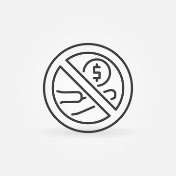 Stop Corruption and Bribery vector concept outline icon or symbol Stock Illustration