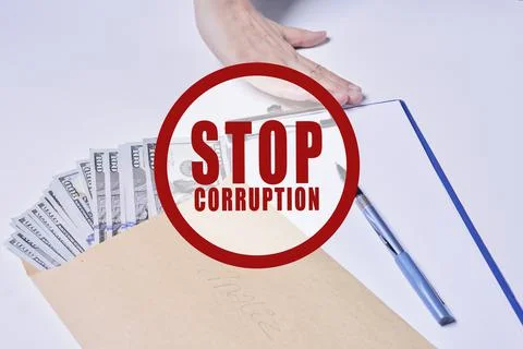 Stop corruption, bribery concepts Stock Photos
