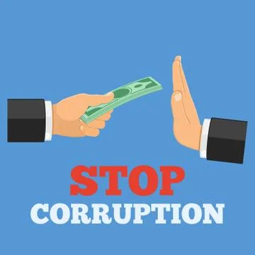 Stop corruption concept Stock Illustration