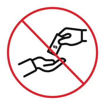Stop Corruption icon Black line art vector Stock Illustration