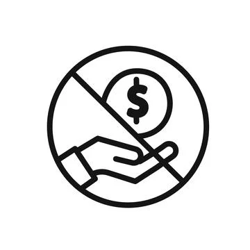 Stop Corruption icon linear vector graphics sign Stock Illustration