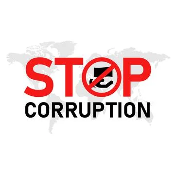 Stop corruption poster design vector Stock Illustration