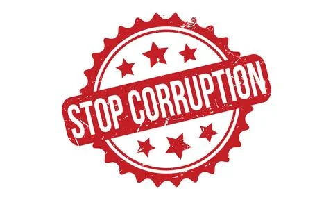 Stop Corruption Rubber Stamp Seal Vector Stock Illustration