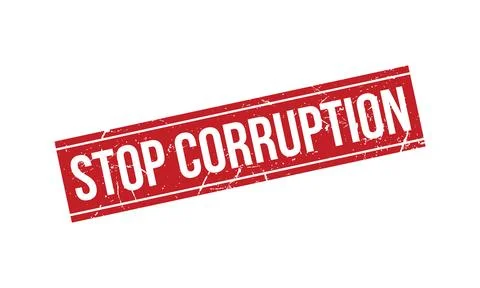 Stop Corruption Rubber Stamp Seal Vector Stock Illustration