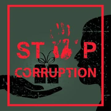 Stop corruption sign concept Stock Illustration