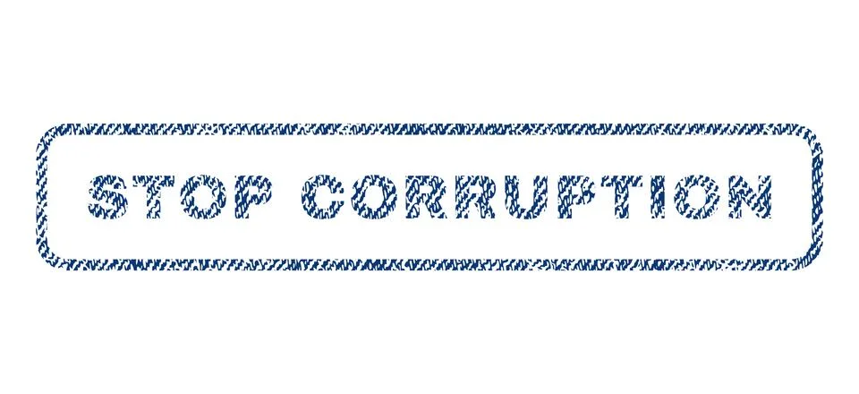 Stop Corruption Textile Stamp Stock Illustration