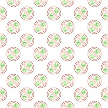 Stop Corruption vector Bribery Ban concept seamless pattern Stock Illustration