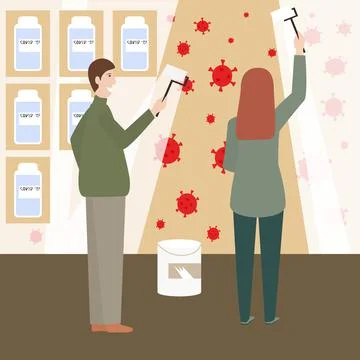 Stop Covid 19 Concept. Vector illustration Stock Illustration