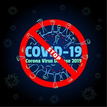 Stop Covid-19 Logo vector illustration Stock Illustration