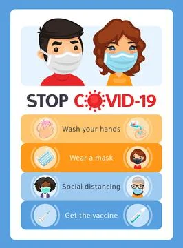 Stop Covid-19 Poster Stock Illustration