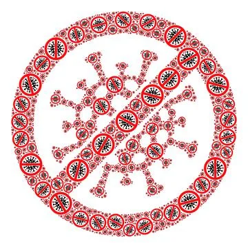 Stop Covid-19 Virus Recursive Composition of Stop Covid-19 Virus Items Stock Illustration