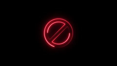 Stop Crush mark, Red sign stop icon animation Isolated on Black Background Video stock 320948279
