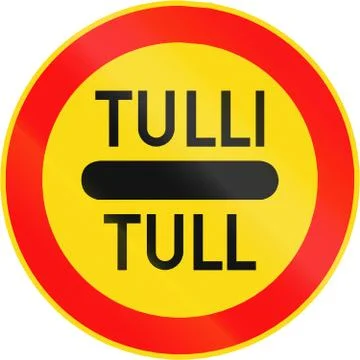 Stop - Customs Control (Multilingual) in Finland Illustrazione stock