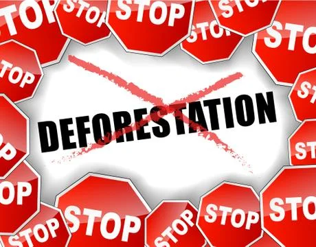 Stop deforestation concept Stock Illustration