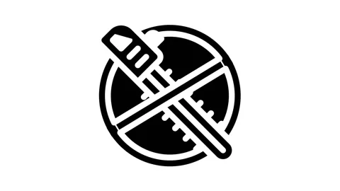 Stop deforestation, crossed out chainsaw glyph icon animation 스톡 동영상 156652327