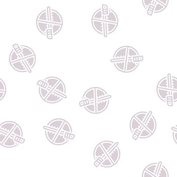 Stop deforestation, crossed out chainsaw glyph vector seamless pattern Stock Illustration