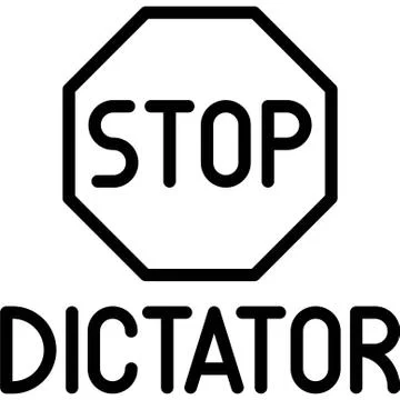 Stop dictator icon, Protest related vector Stock Illustration