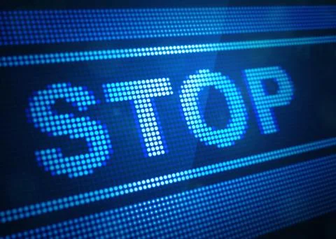 Stop digital screen 3d illustration Stock Illustration