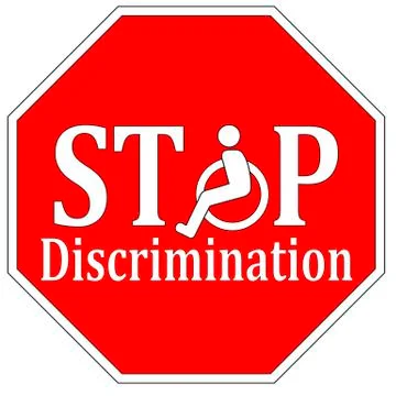 Stop Disability Discrimination Stock Illustration