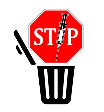 Stop disposing Syringes in the Trash Illustrazione stock