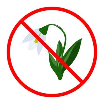 Stop do not pluck flowers sign Stock Illustration