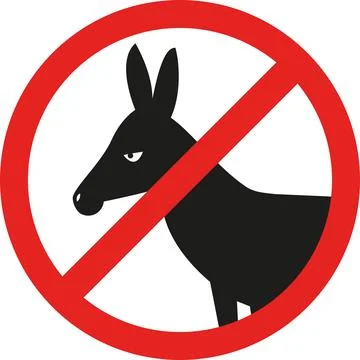 Stop donkey prohibited sign. Illustrazione stock