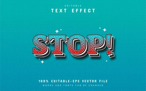 Stop dots pattern style text effect Stock Illustration